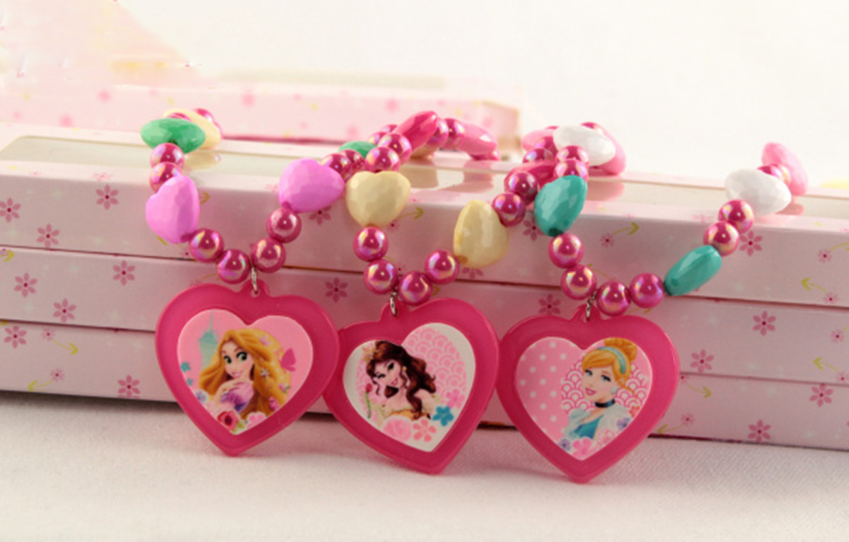 迪士尼公主项饰宝宝珍珠项链2套装 义乌饰品批发 10元店货源