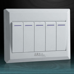 厂家批发墙壁开关面板 五开双控开关 明装墙壁开关 86型开关面板