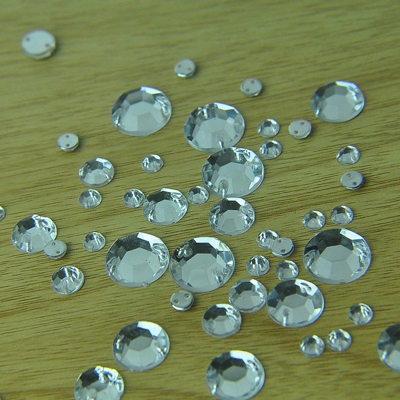 易采饰品 平钻双孔手缝圆钻 仿台亚克力钻 批发 diy手机美容贴钻