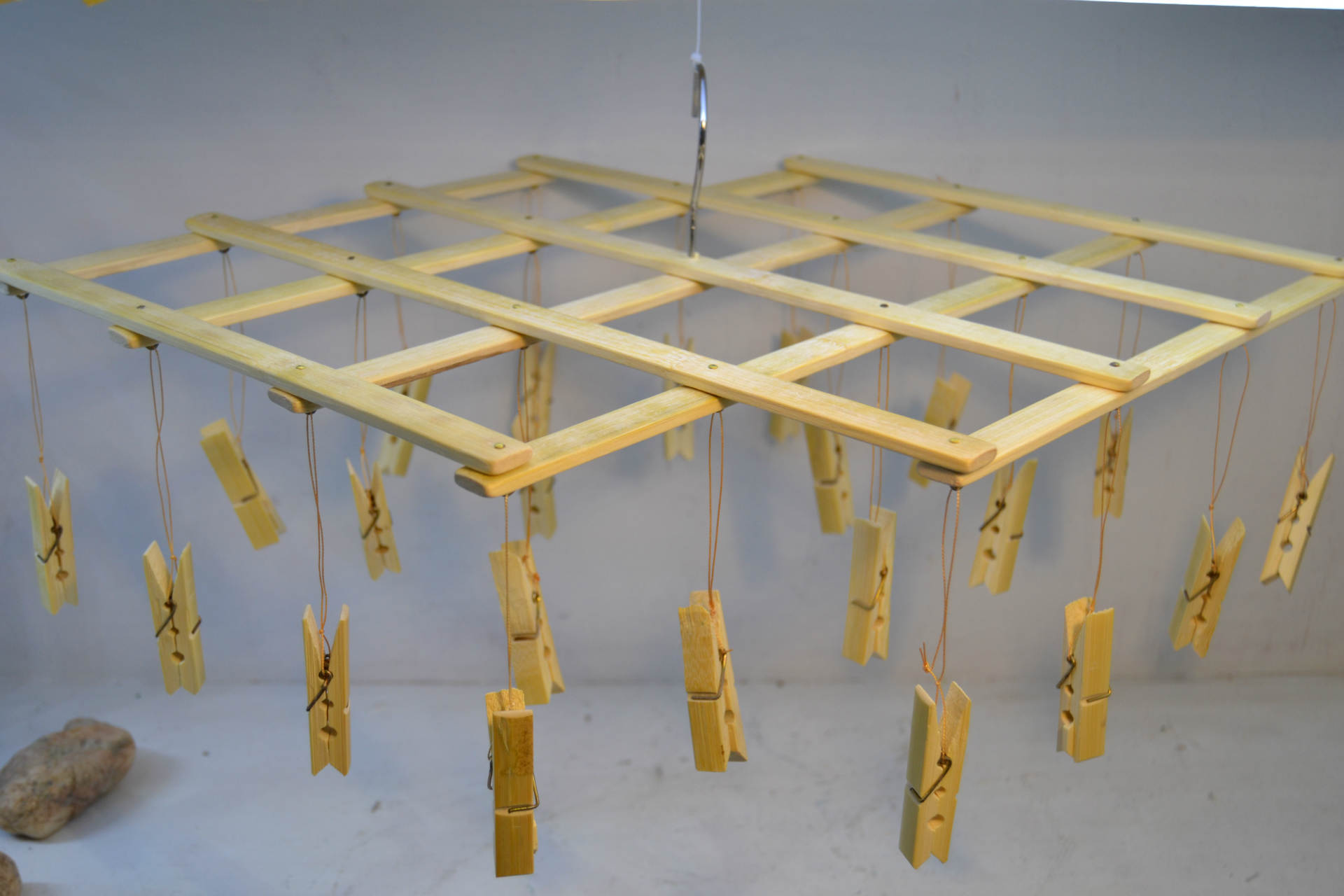 竹木晾衣架 晾晒架内衣内裤袜子晒衣架 晾衣夹衣挂22夹竹制品衣架