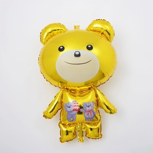 最新款立体熊大号造型气球 儿童生日派对装饰气球 铝膜气球批发