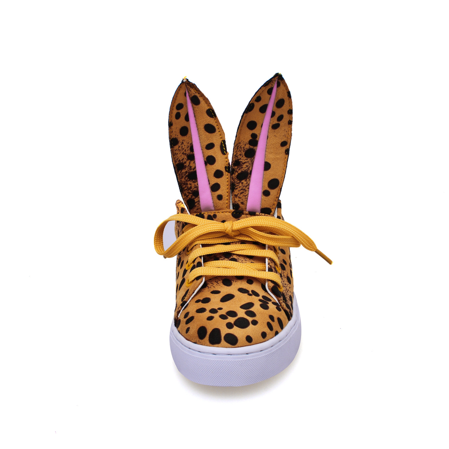 2015新款兔头女单鞋时尚百搭兔毛女单鞋欧洲站大牌豹纹低帮鞋批发