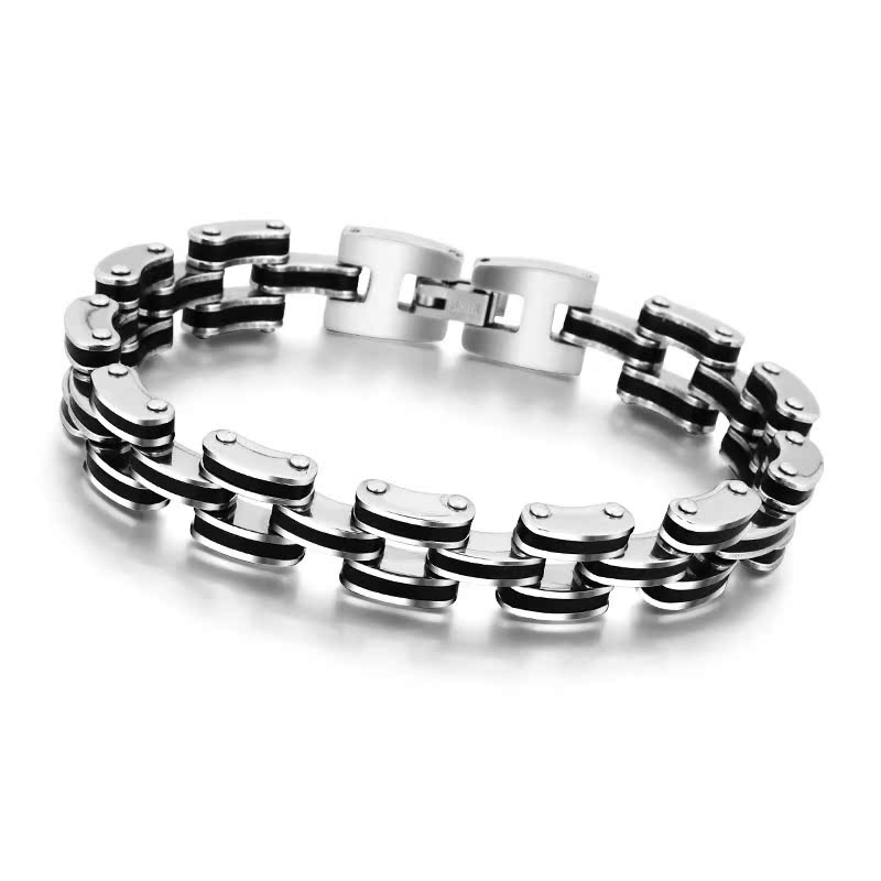 欧美时尚不锈钢手链批发 外贸饰品 车链条男士钛钢手饰 男女通用