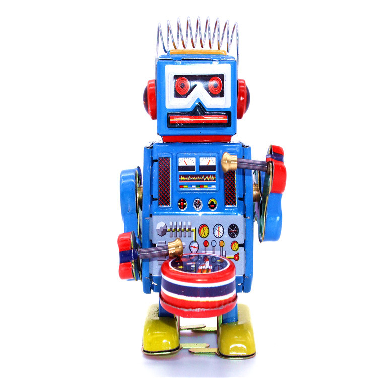 铁皮玩具 发条机器人玩具 上链机器人 地摊夜市热卖