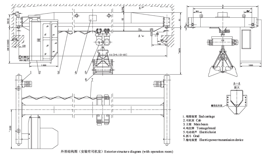 ldz型電動單梁抓鬥起重機