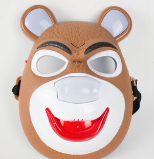 熊出没音乐发光面具 光头强面具 电子玩具 儿童节日礼品 地摊热销