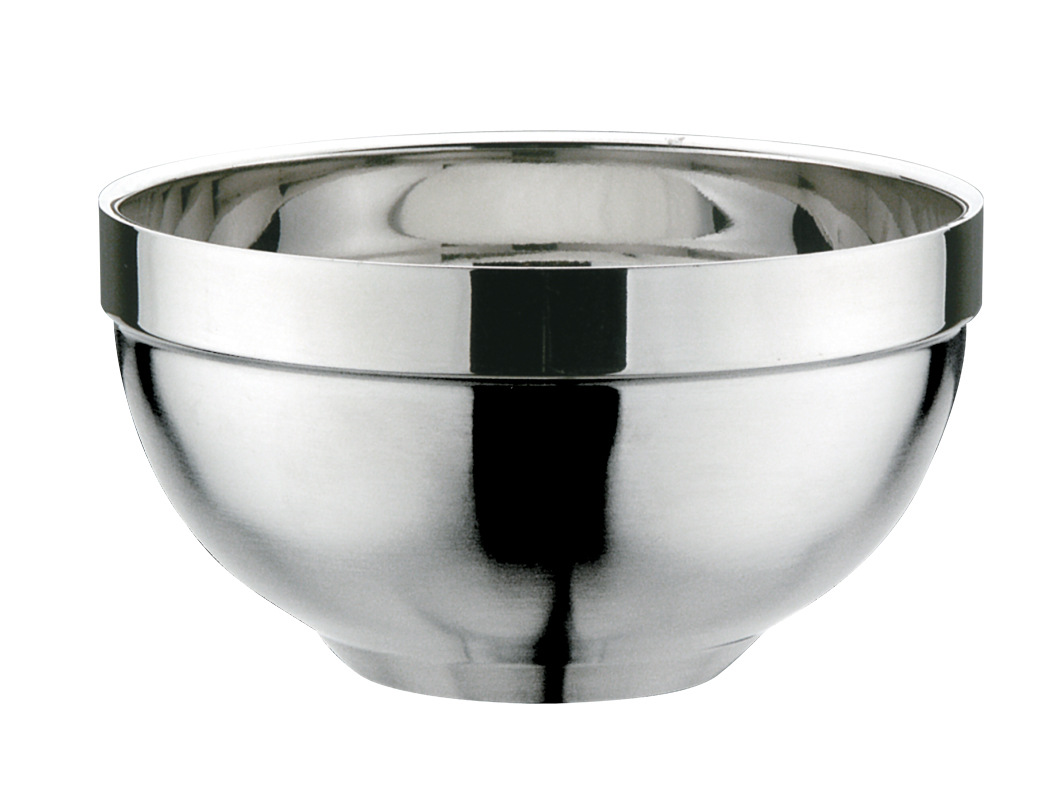 庆展不锈钢双层隔热防烫磨砂11cm/13cm吉祥饭碗 高档碗