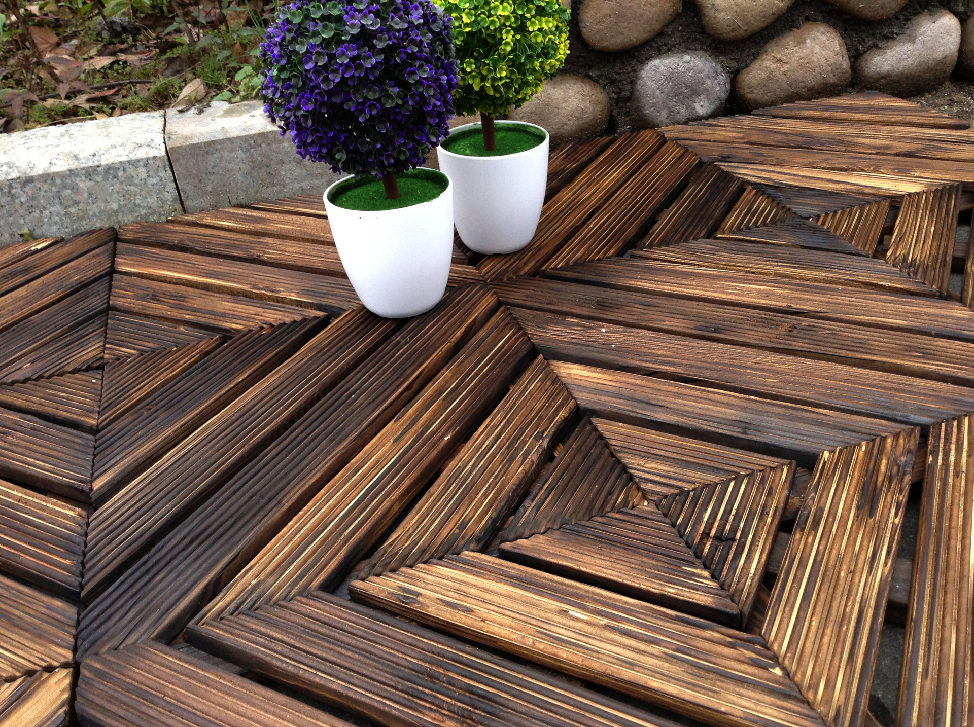 防腐木户外地板 阳台木地板花园庭院碳化木地板室外露台地板图片_6