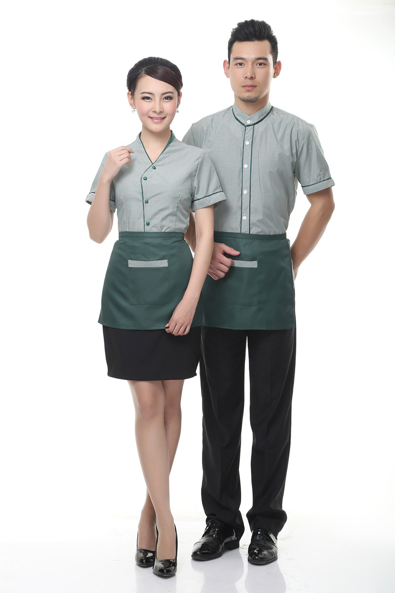 酒店工作服短袖夏装女 2015高级咖啡厅西餐厅商场茶楼服务员制服
