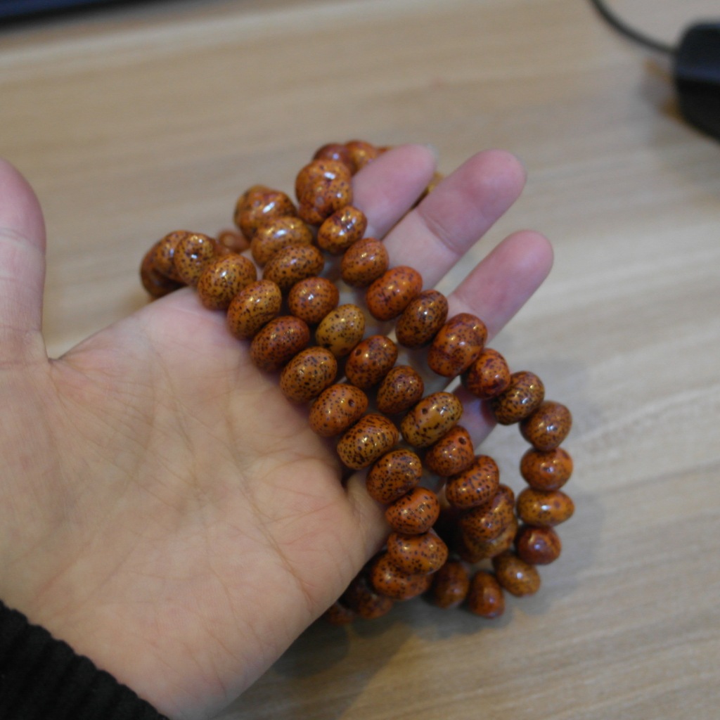 天然元宝正月星月红色菩提子 108颗佛珠念珠 小元宝星月菩提批发