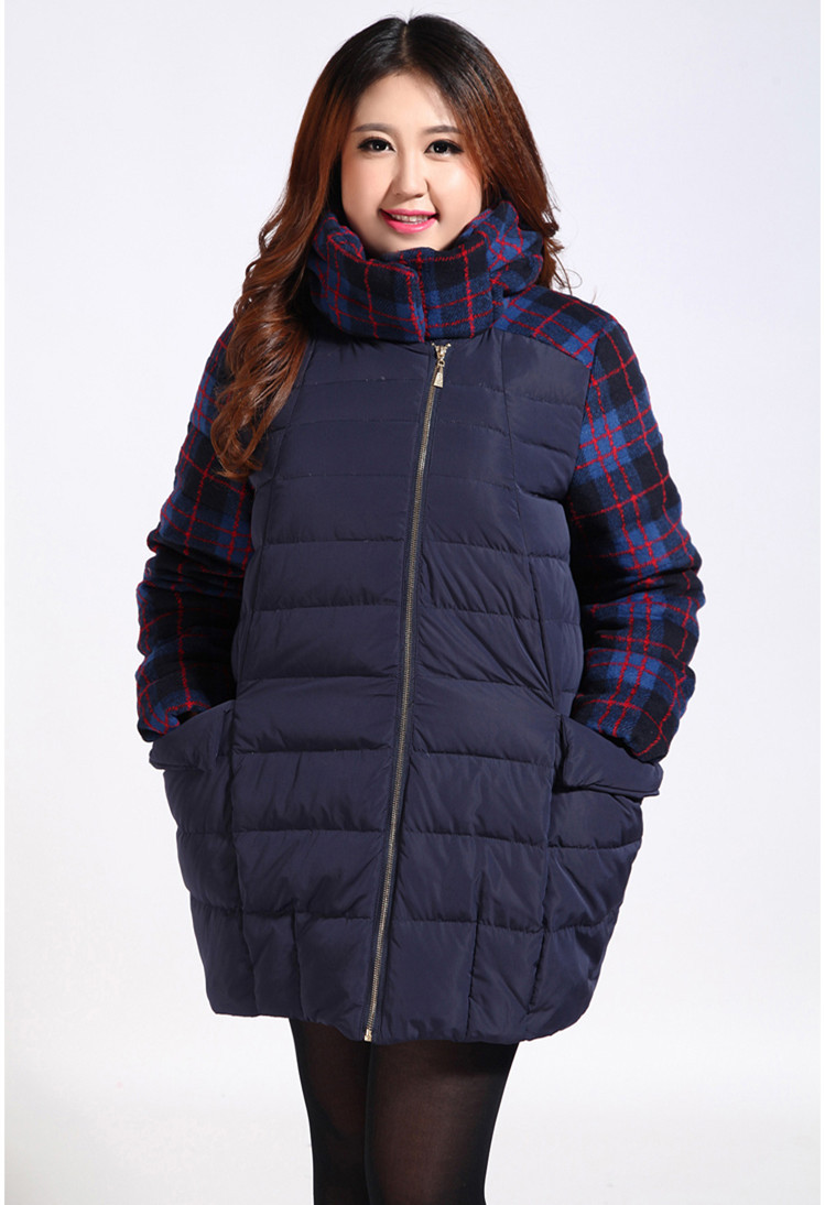 2015年新款羽绒服 女中青年胖妹妹加大码中长款女加肥加大羽绒服