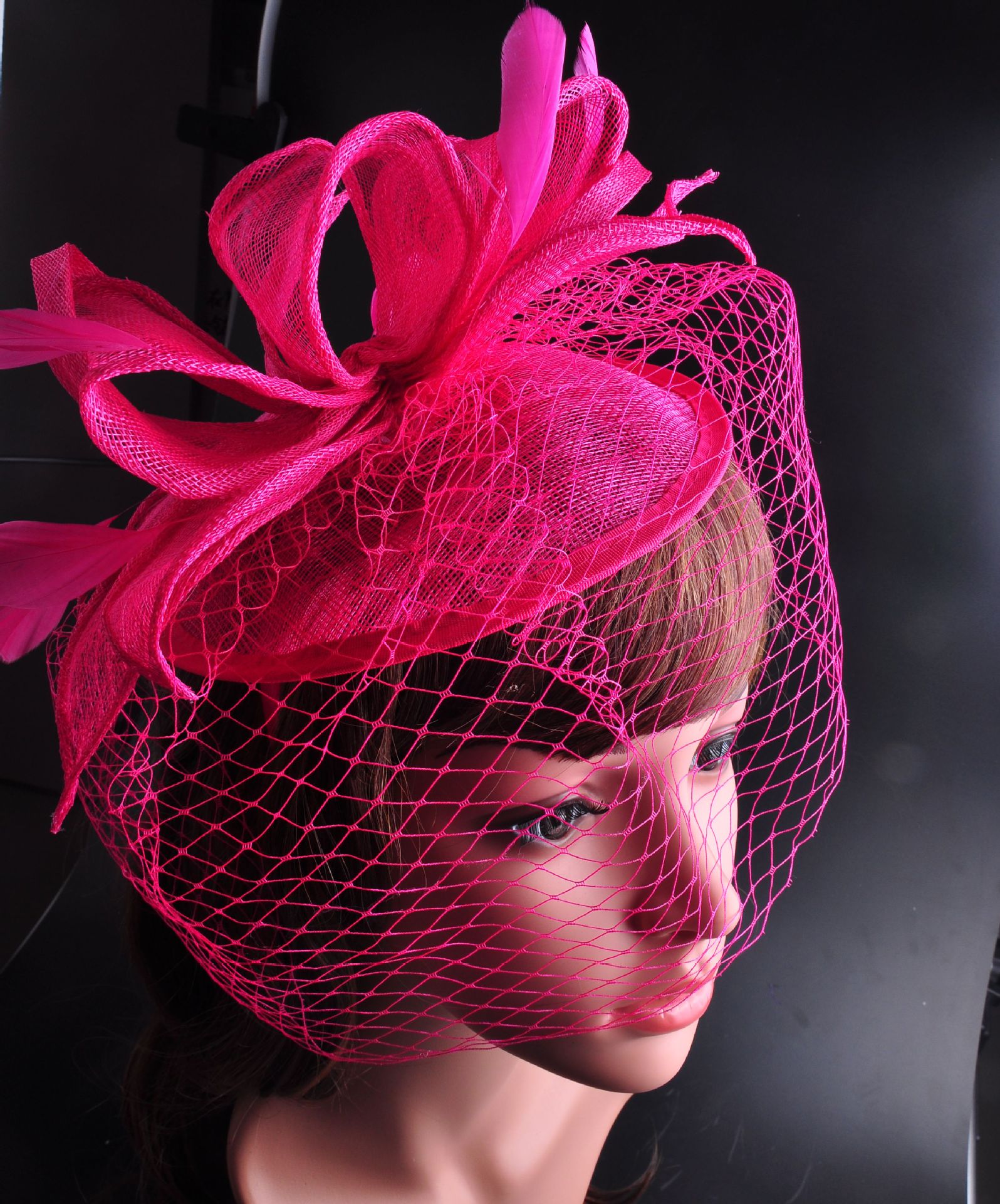 热销手工蝴蝶结简约高质量网纱礼帽英伦春夏季主推潮礼帽帽花亚麻