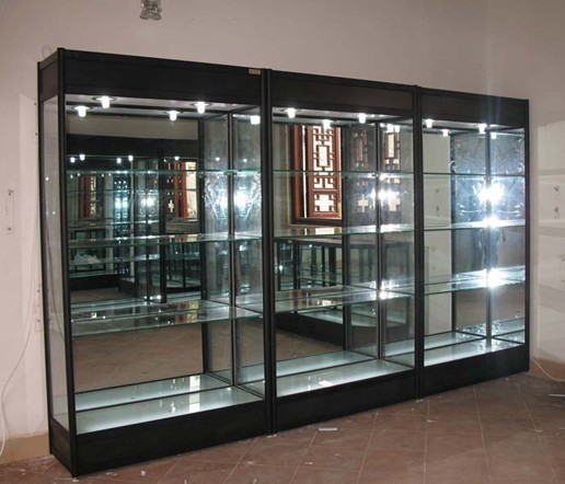 新款高档美观样品展示柜钛合金展柜体育用品展示架槽板孔板洞洞板