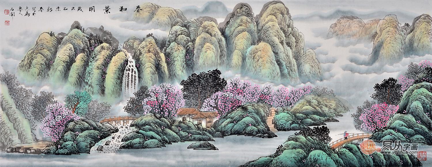 国家一级美术师石开聚宝盆作品《春和景明》作品来源:易从山水画