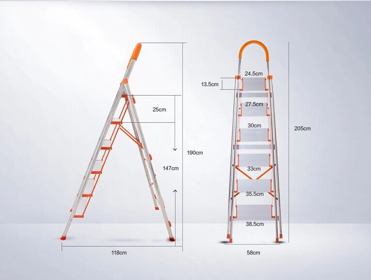 正品家用人字梯 优质铝合金 六步 防滑