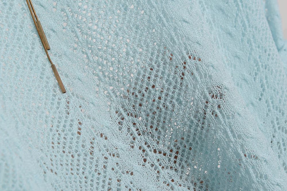 日本专柜女装2015夏季新款冰曲缕空套头针织衫毛衣长袖罩衫c1533