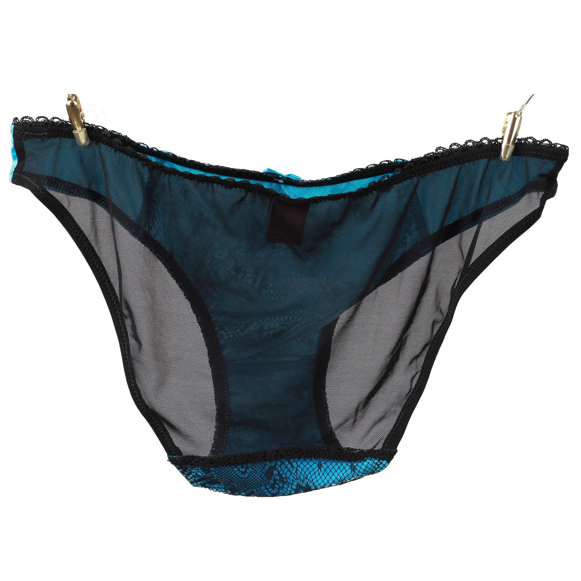 欧美外贸原单网纱拼蕾丝性感女士内裤 透明低腰三角裤一件代发