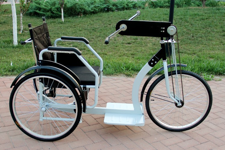 厂家直销手摇三轮车折叠老人自行车 老年人力康复车 残疾人代步车