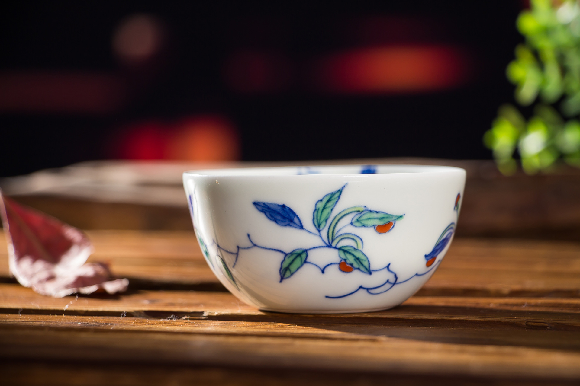 8亿明成化斗彩鸡缸杯仿古品茗茶杯景德镇手绘葡藤茶具