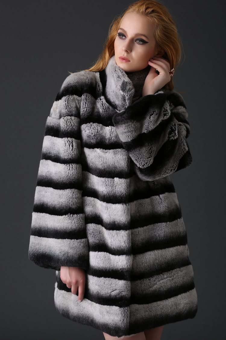 2014时尚奢华中长款立领青紫蓝皮草大衣 獭兔毛皮草外套一件代发