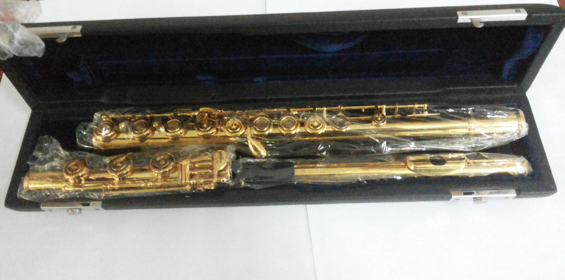 高档演奏级考级长笛 c调e键17孔开孔 仿金 漆金 乐器 漆金长笛