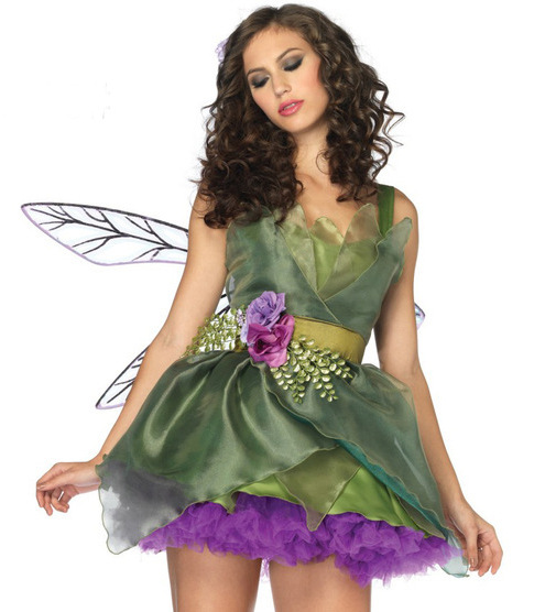 女装 制服工作服,校服,表演服 舞台服,表演服 【希倍朦】绿色小精灵小