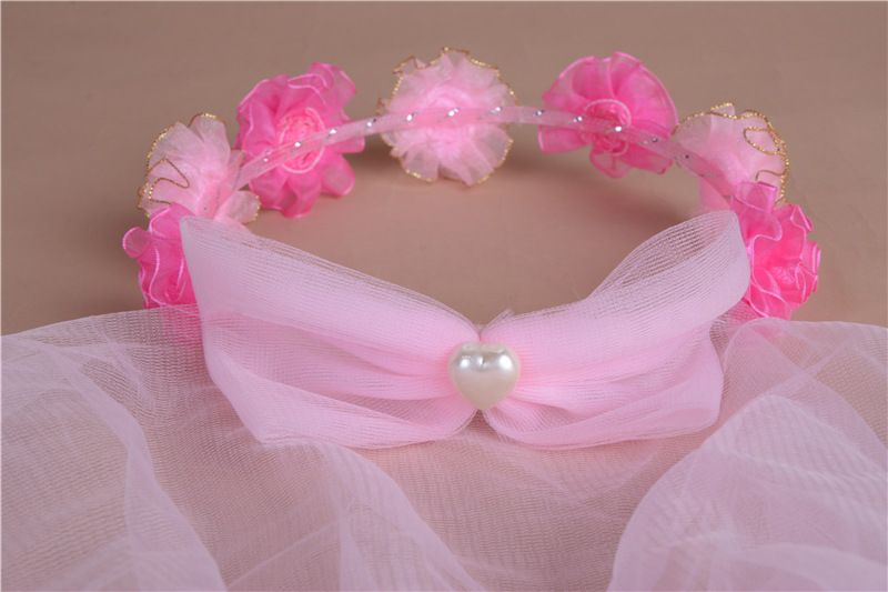浙江金华2015新款韩版儿童花环披纱 韩国时尚公主花环 儿童花环厂家
