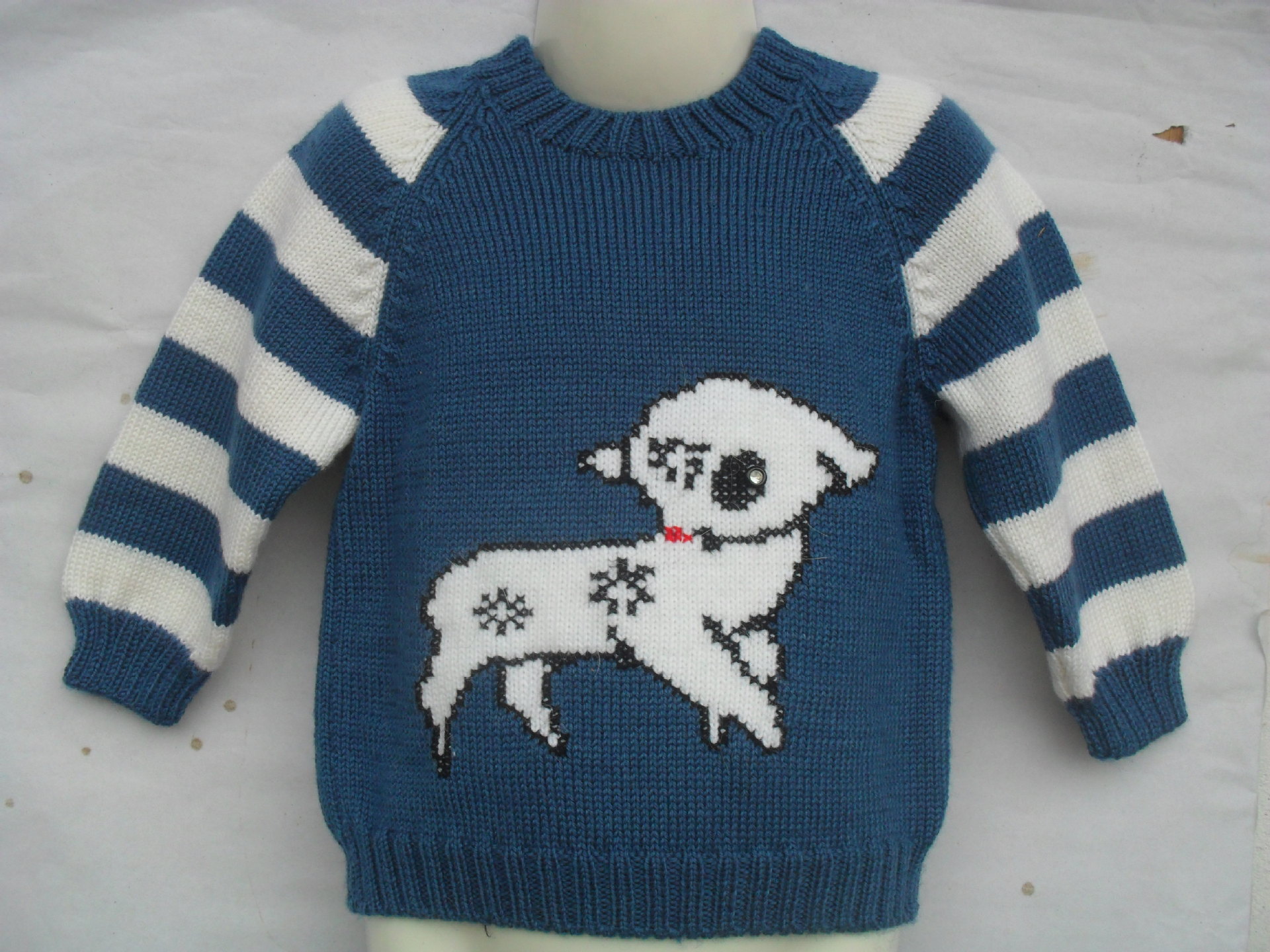 童装批发手工棒针毛衣宝宝婴儿毛衣手工编织儿童毛衣可爱小羊422