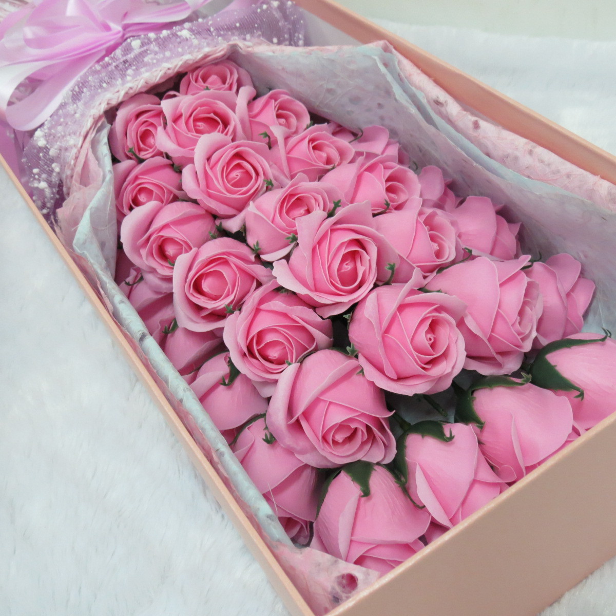 微信爆款玫瑰花礼盒香皂 七夕情人节礼物 生日玫瑰花香皂批发