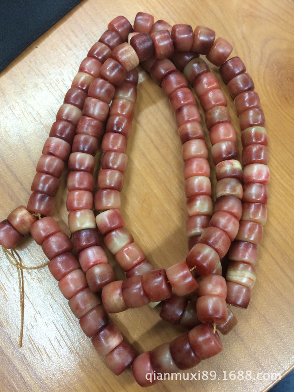 68虔木希批发满血骆驼骨108粒沁血之处diy散珠配件文玩佛珠
