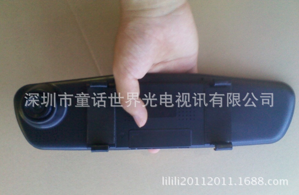 【新款按键屏后视镜倒车录像机DVR汽车载行