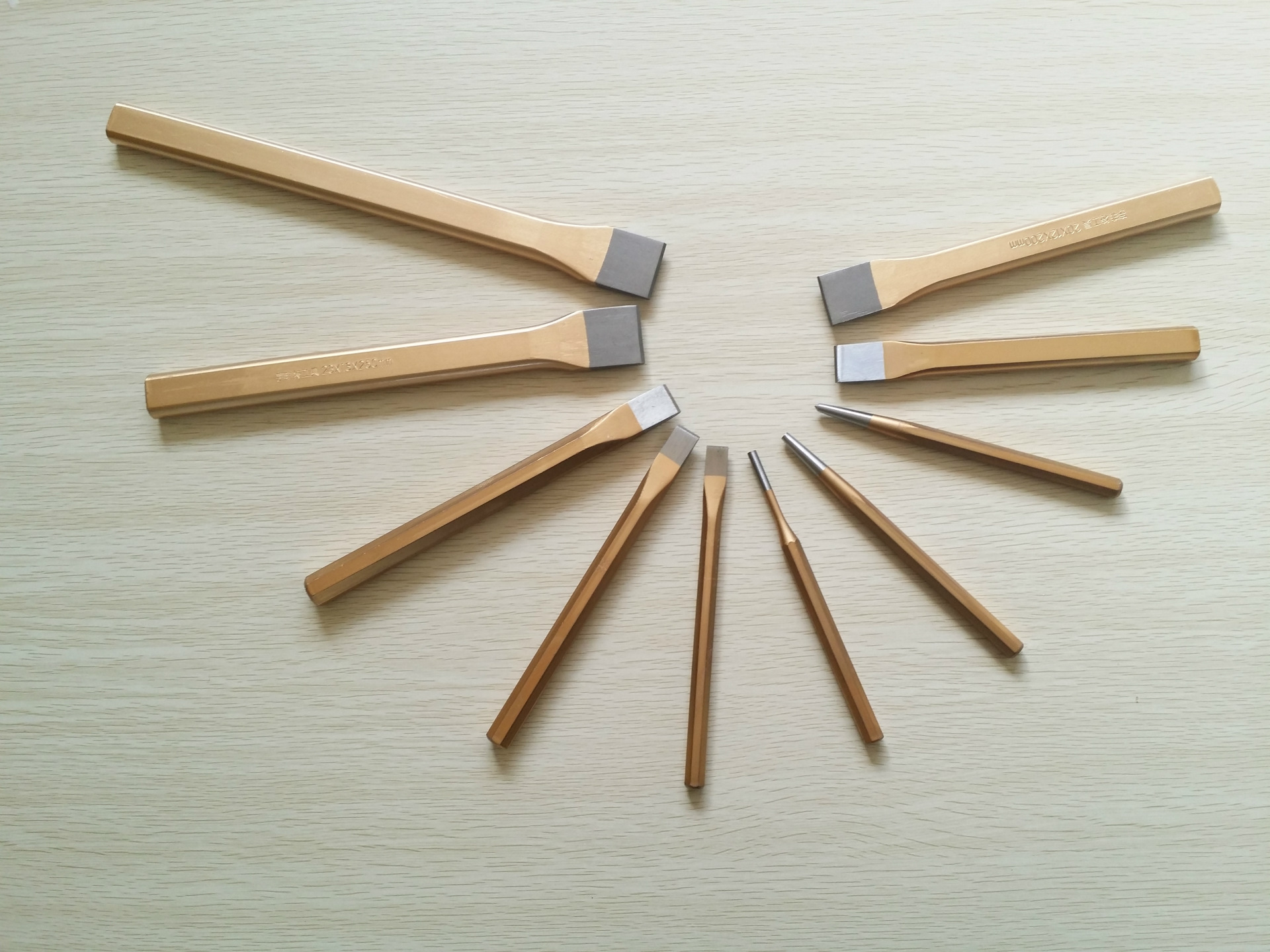 錾子凿子扁凿金黄色凿子冲子垛子175mm200mm250mm300mm