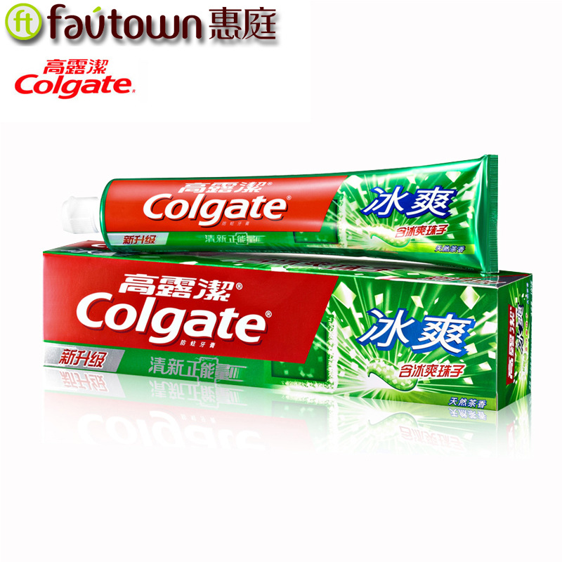 惠庭 厂家批发高露洁冰爽茶香龙井牙膏180g 正品高露洁冰爽牙膏