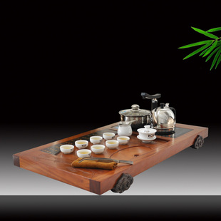 高航801电茶炉双拼(黑檀木 黄檀木)功夫茶具套装实木茶盘