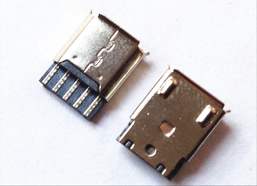 厂家直销micro usb 5p焊线,插板,夹板(不通孔)连接器