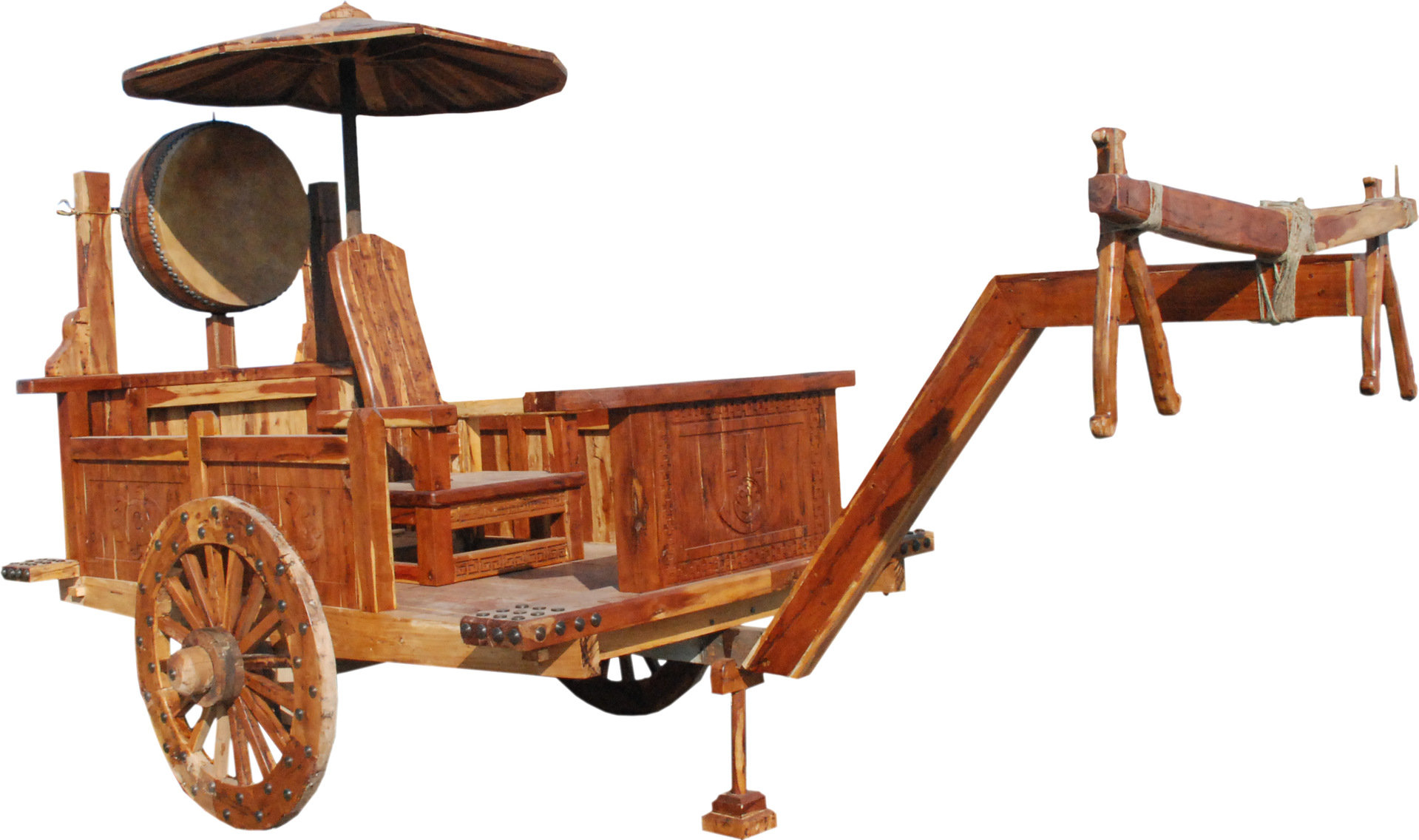 【展览馆公园博物馆影视剧拍摄道具古战车枣木摆件旅游地教育基地】河