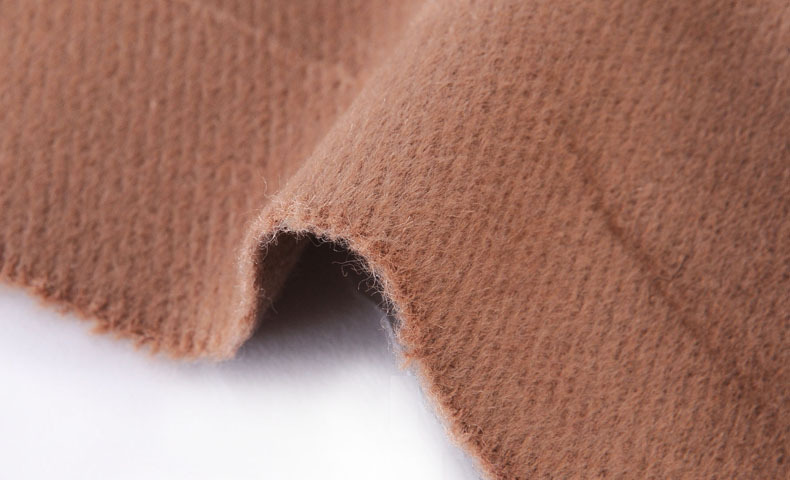 【单面加厚斜纹粗纺大衣面料 价格深驼人字呢