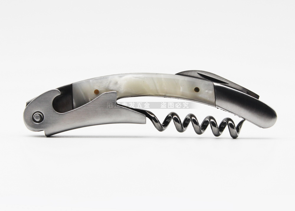 圆钢尾开瓶器 树脂红酒酒刀 酸枝材质 不锈钢海马刀 高档精品酒刀