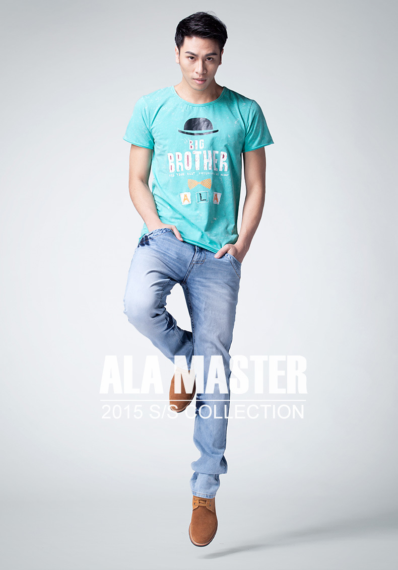 alamaster春夏新款男装中低腰牛仔裤直筒潮男裤弹力男式牛仔裤男