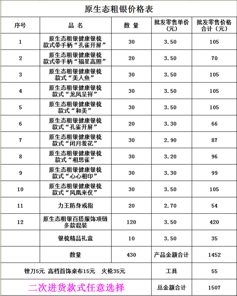 纯银饰品批发市场价格 纯银饰品批发市场价格