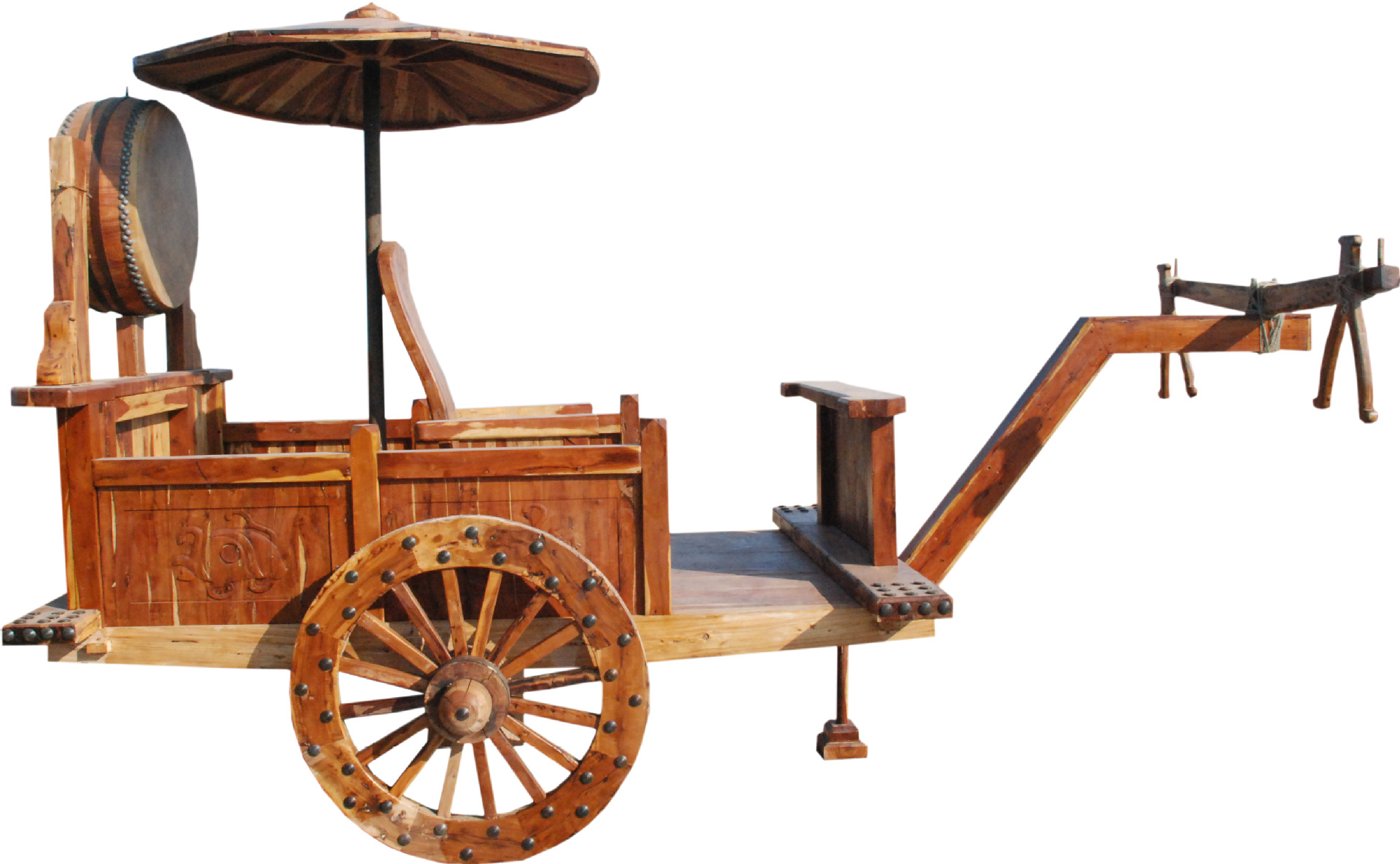 展览馆公园博物馆影视剧拍摄道具古战车枣木摆件旅游地教育基地