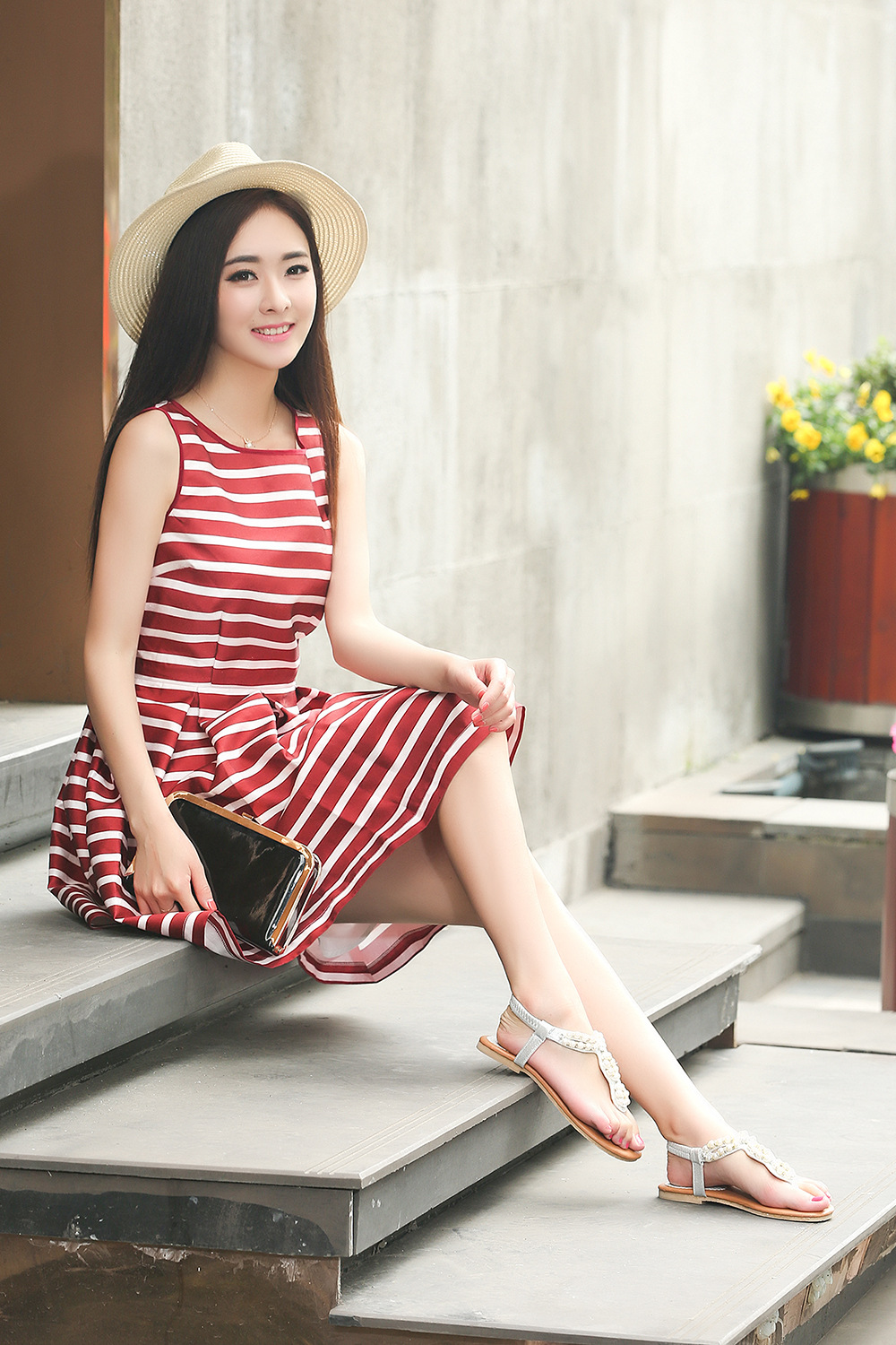 爱玉足夏季新款露趾凉鞋女2015镂空平跟甜美串珠女鞋 一件代发