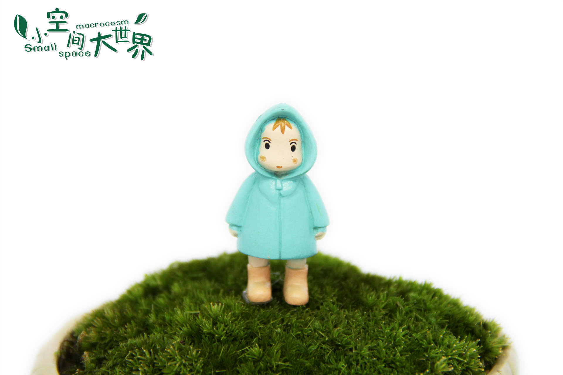 宫崎骏打伞龙猫 微景观摆件 雨衣小梅 苔藓微景观 站台雨伞龙猫