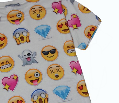 潮牌超萌3唯表情衣服 emoji短袖半袖 男女情侣装表情t恤