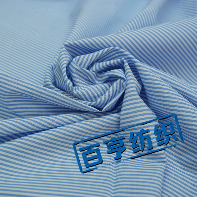 广东汕头现货供应 经典色织条纹面料 莱卡lycra弹力衬衫面料 好手感