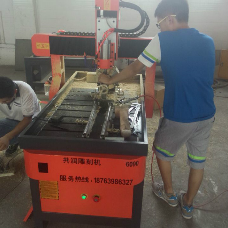 6090数控雕刻机四轴 3D佛像观音圆柱雕刻机 木工立体雕刻