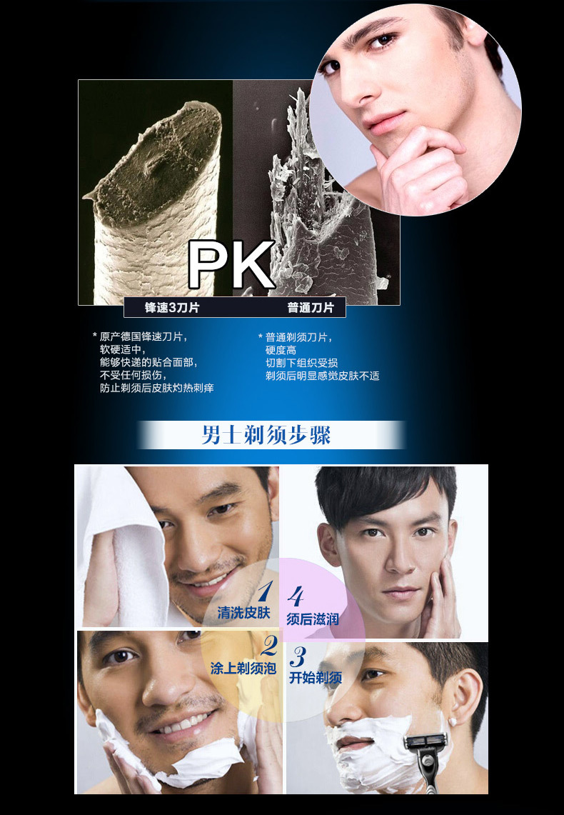 批发吉列锋速3剃须刀 刮胡刀 含1刀架1刀头/刀片 手动刮胡刀 正品