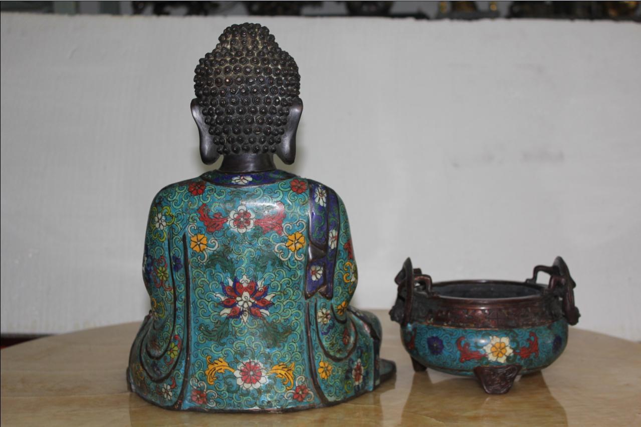 景泰蓝佛像 铜胎景泰蓝佛像 铜胎掐丝珐琅彩佛像 珐琅器 库存处理