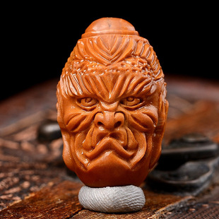 橄榄核雕单籽一面佛一面魔 橄榄核单核