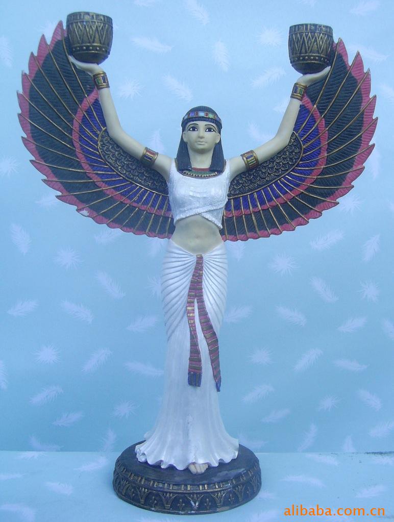 埃及工艺品 烛台 家居摆设批发 树脂工艺品 双翅女神